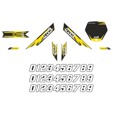 Revvi Graphics kit - Yellow/Black  - 16